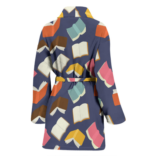 Book Pattern Print Design 01 Women Bathrobe