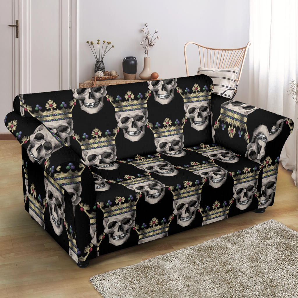 Skull King Print Design LKS3010 Loveseat Couch Slipcover