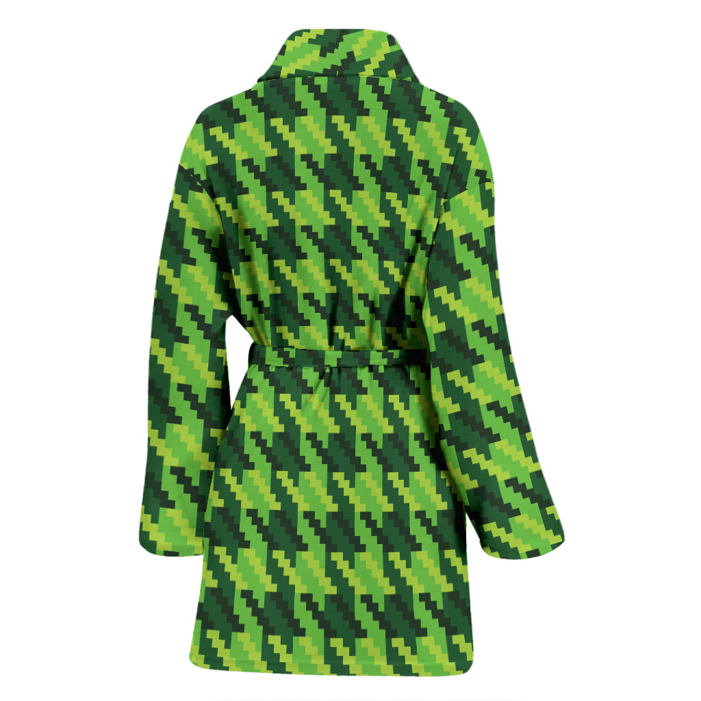 St Patricks Day Houndstooth Pattern Print LKS301 Women Bathrobe