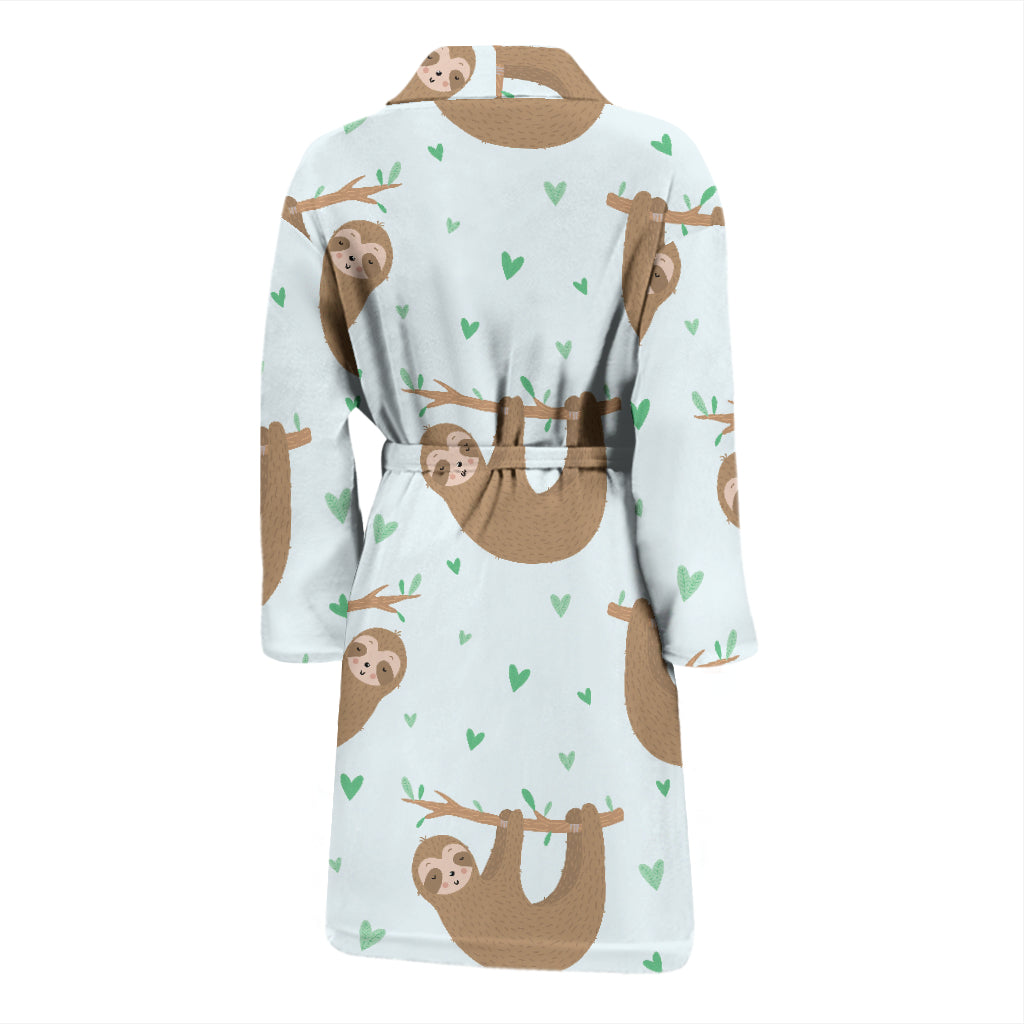 Sloth Print Design LKS308 Men Bathrobe