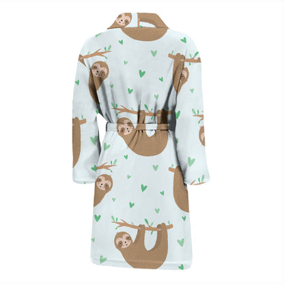 Sloth Print Design LKS308 Men Bathrobe