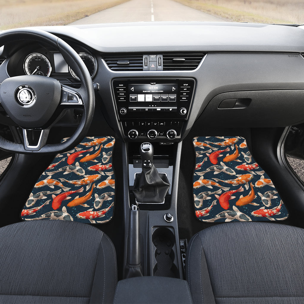 Koi Carp Cute Design Themed Print Car Floor Mats Front Back