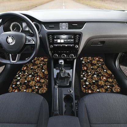 Steampunk Butterfly Design Themed Print Car Floor Mats Front Back