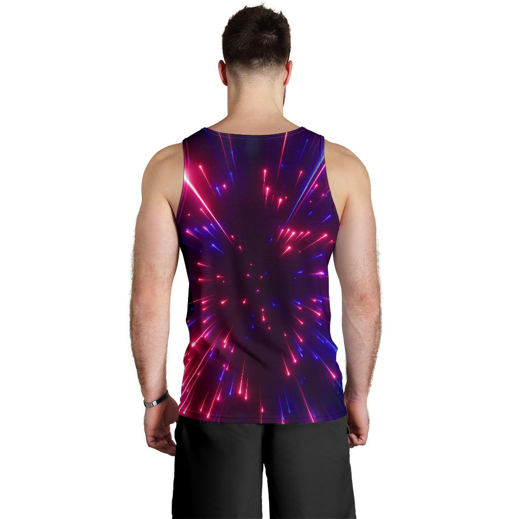 Celestial Purple Blue Neon Speed Light Men Tank Top