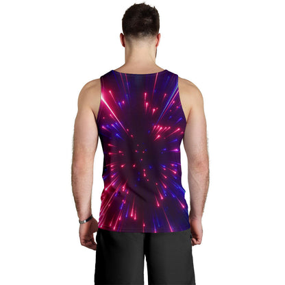 Celestial Purple Blue Neon Speed Light Men Tank Top