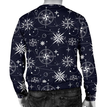 Nautical Sky Design Themed Print Men Long Sleeve Sweatshirt