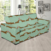 Dachshund Pattern Print Design 02 Sofa Slipcover