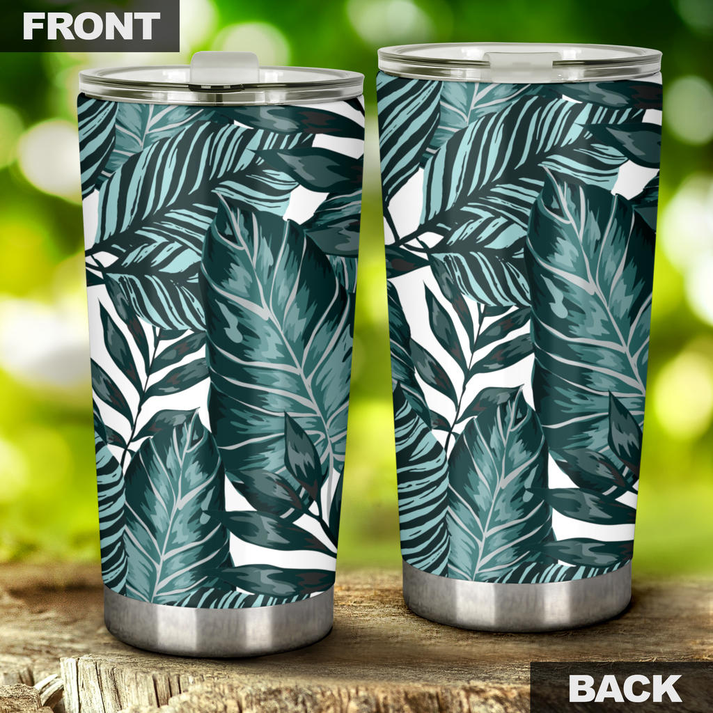 Tropical Palm Leaves Pattern Tumbler