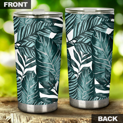 Tropical Palm Leaves Pattern Tumbler