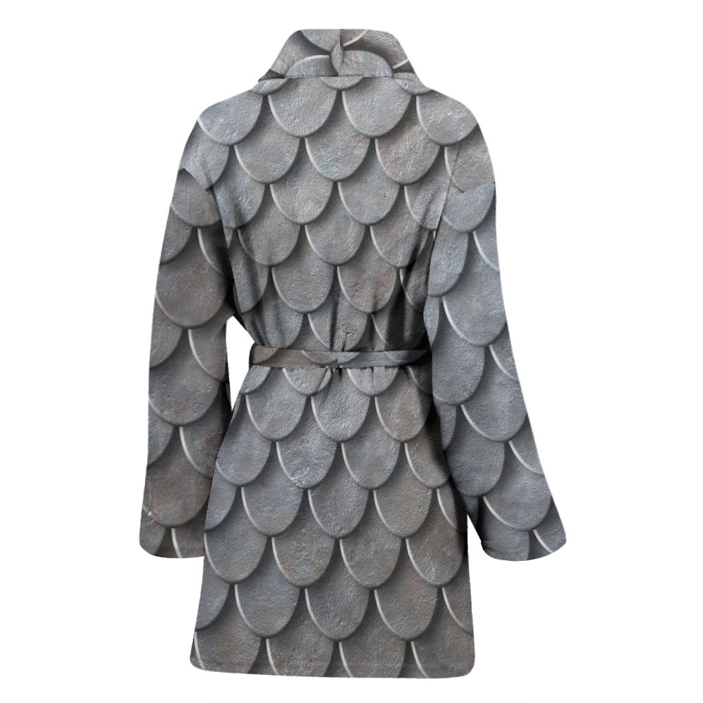 Armor Scales Pattern Print Design 03 Women Bathrobe