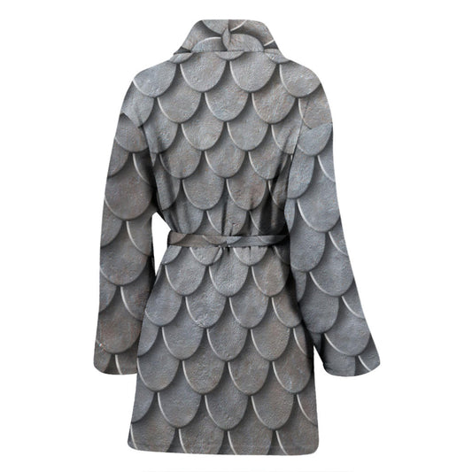 Armor Scales Pattern Print Design 03 Women Bathrobe