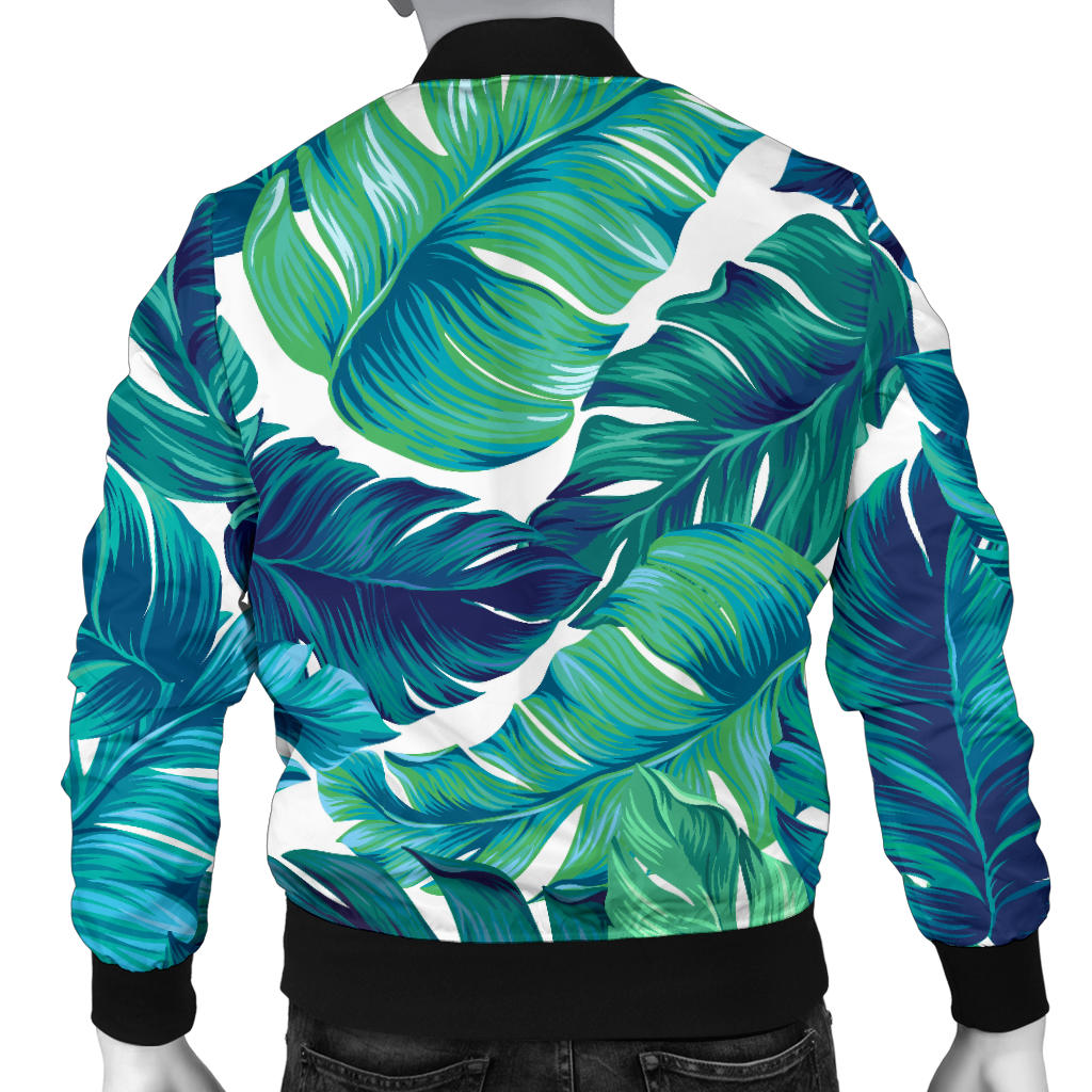 Brightness Tropical Palm Leaves Men Bomber Jacket