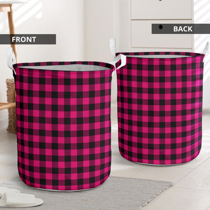 Pink Tartan Plaid Pattern Laundry Basket