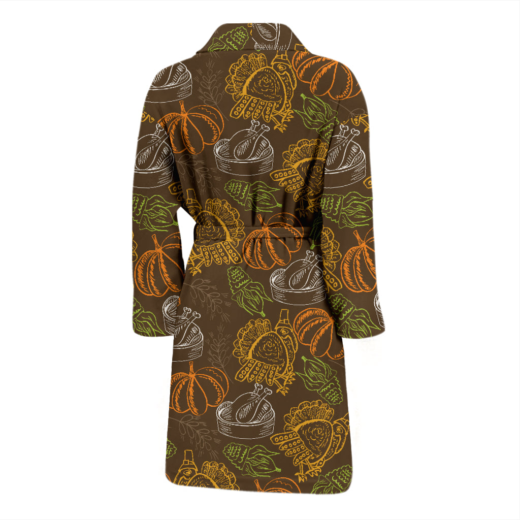 Thanksgiving Print Design LKS301 Men Bathrobe