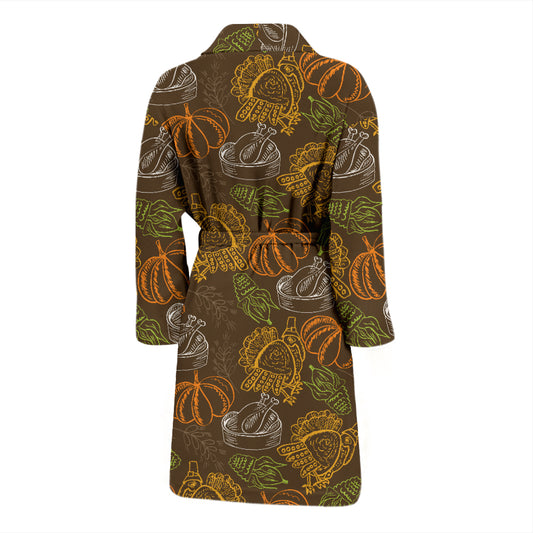 Thanksgiving Print Design LKS301 Men Bathrobe