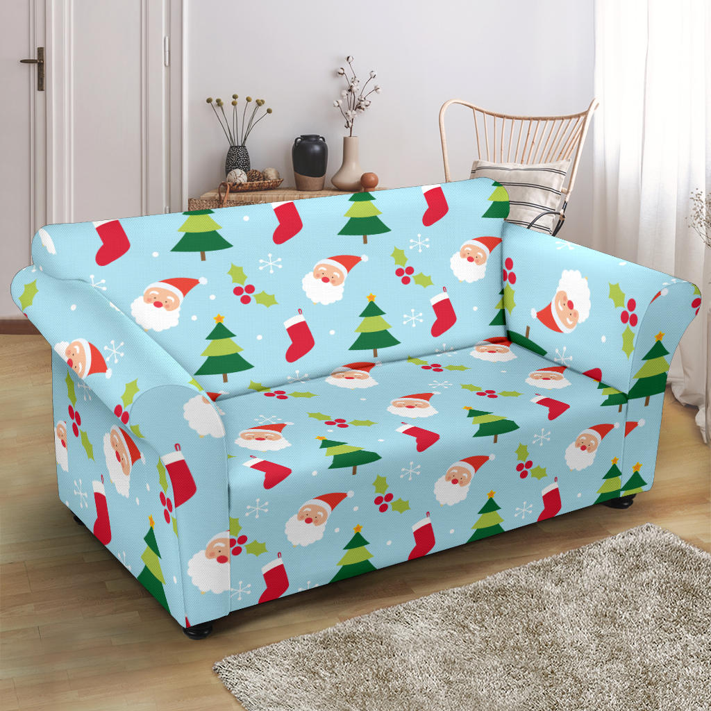 Santa Themed Print Design LKS301 Loveseat Couch Slipcover
