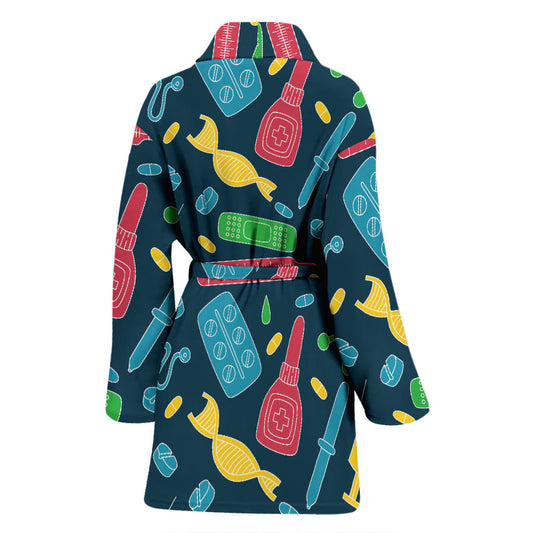 Phlebotomist Pattern Print Design A03 Women Bathrobe