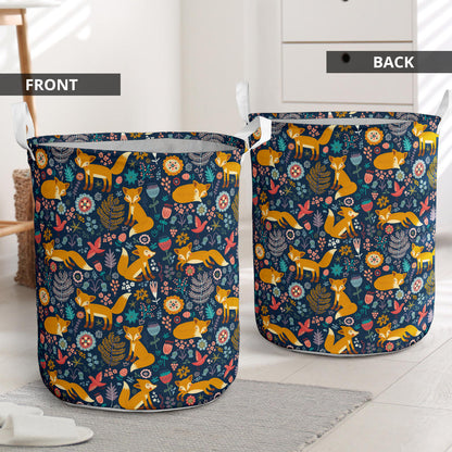 Fox Cute Jungle Print Pattern Laundry Basket