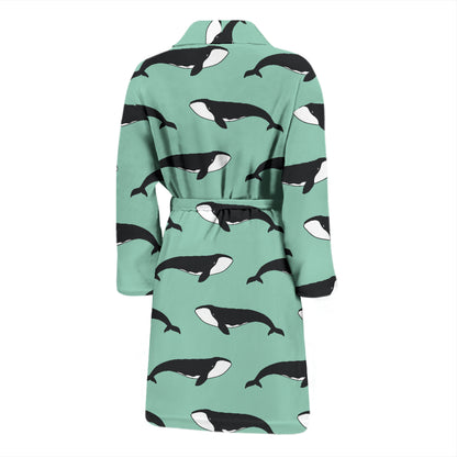 Whale Print Design LKS307 Men Bathrobe