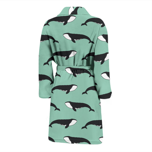 Whale Print Design LKS307 Men Bathrobe