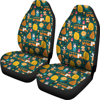 School Bus Print Design LKS309 Car Seat Covers