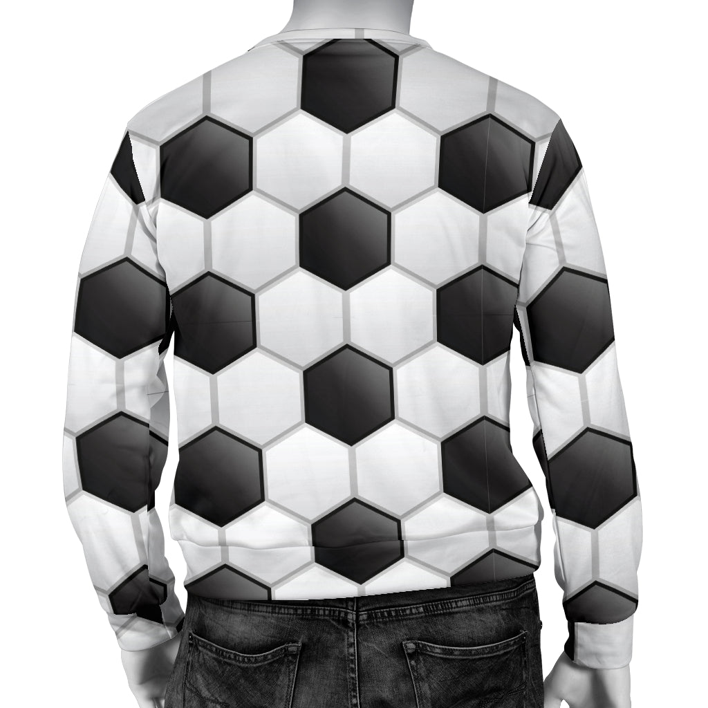 Soccer Ball Texture Print Pattern Men Long Sleeve Sweatshirt