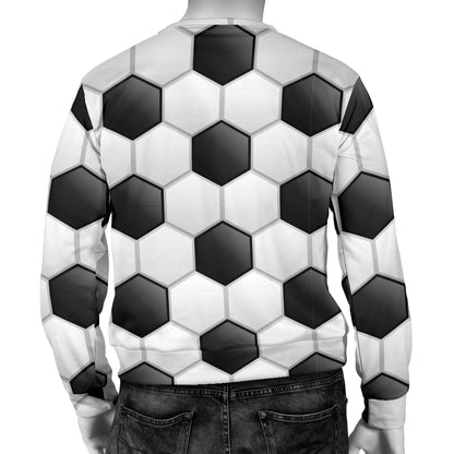 Soccer Ball Texture Print Pattern Men Long Sleeve Sweatshirt