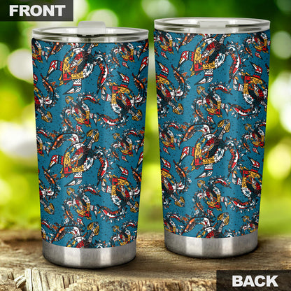 Sea Turtle Tribal Colorful Hand Drawn Tumbler