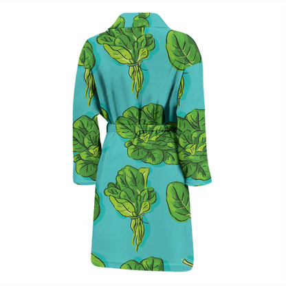 Spinach Print Design LKS301 Men Bathrobe
