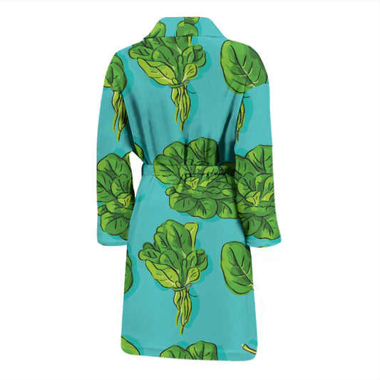 Spinach Print Design LKS301 Men Bathrobe