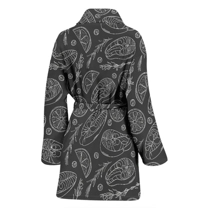 Steak Print Design LKS301 Women Bathrobe