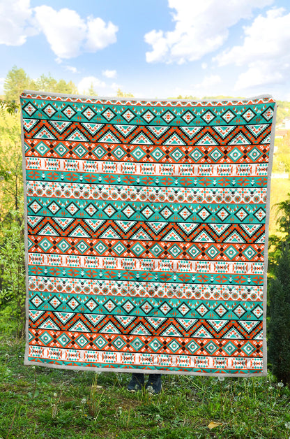 Navajo Style Print Pattern Quilt Bedspread