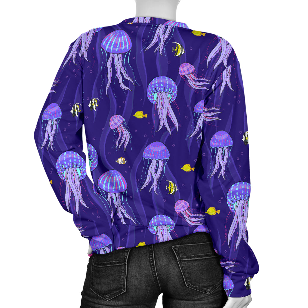 Jellyfish Style Print Women Long Sleeve Sweatshirt