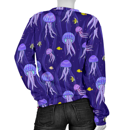 Jellyfish Style Print Women Long Sleeve Sweatshirt