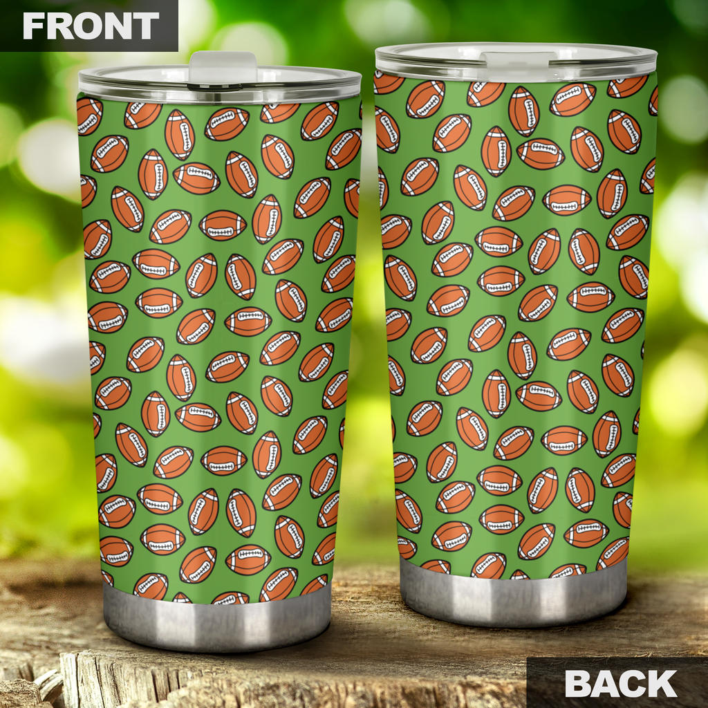 American Football on Green Design Tumbler