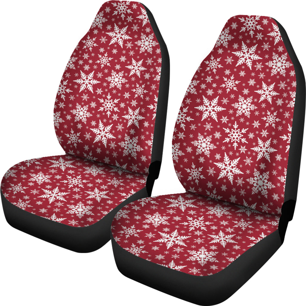 Snowflake Red Print Design LKS302 Car Seat Covers