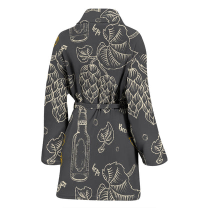 Hope Pattern Print Design 01 Women Bathrobe