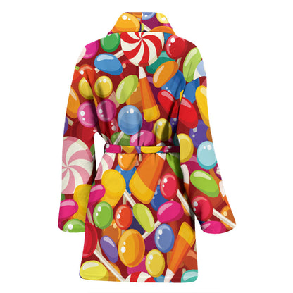 Candy Pattern Print Design 02 Women Bathrobe