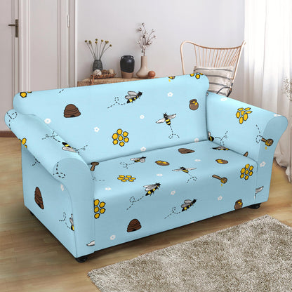 Honey Bee Print Design LKS307 Loveseat Couch Slipcover