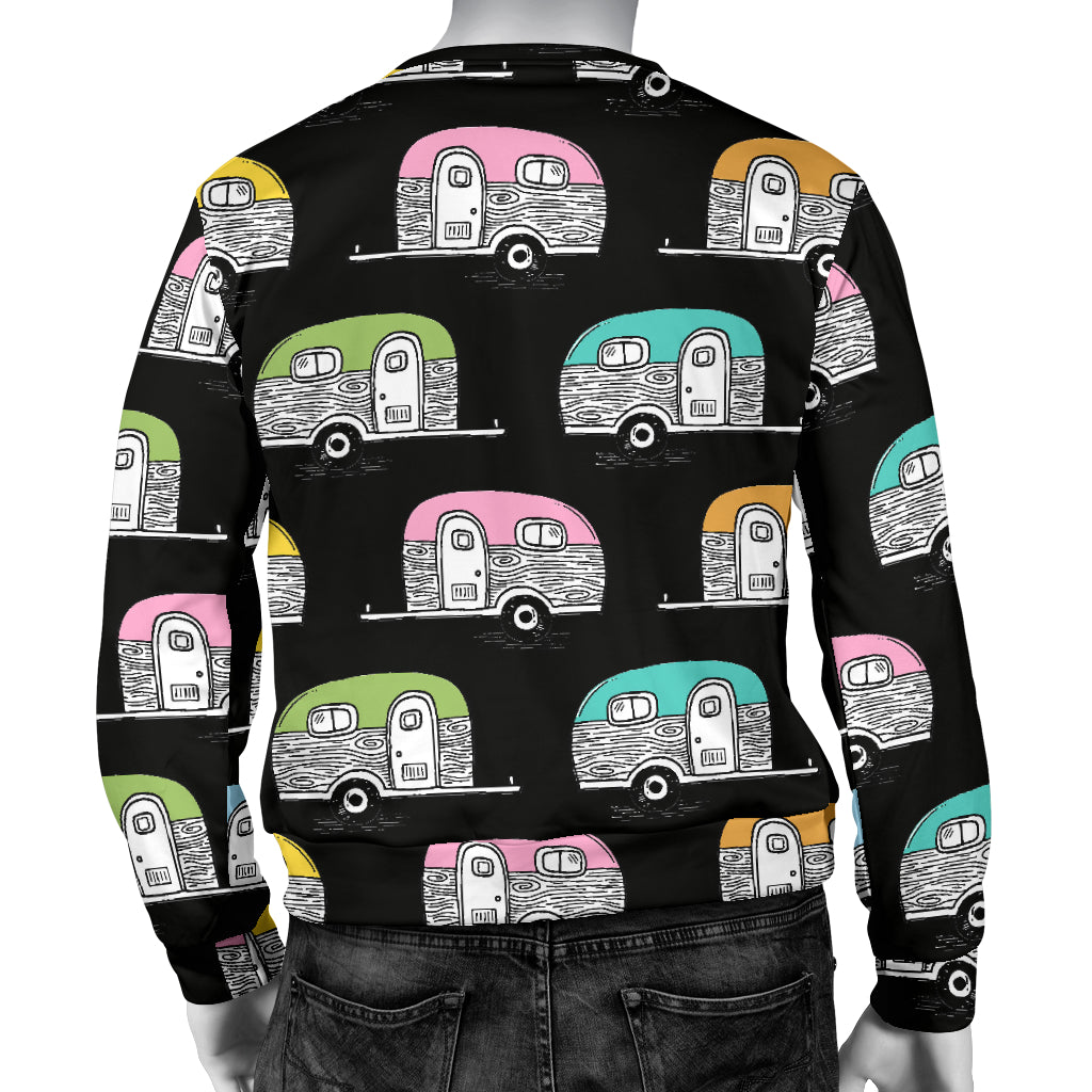 Camper Pattern Camping Themed No 2 Print Men Long Sleeve Sweatshirt