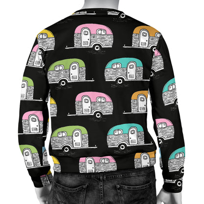 Camper Pattern Camping Themed No 2 Print Men Long Sleeve Sweatshirt