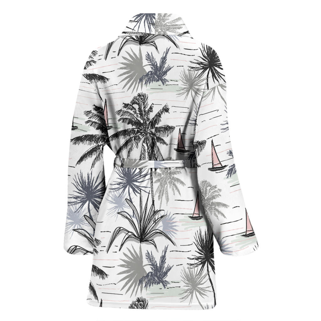 Pacific island Pattern Print Design A04 Women Bathrobe