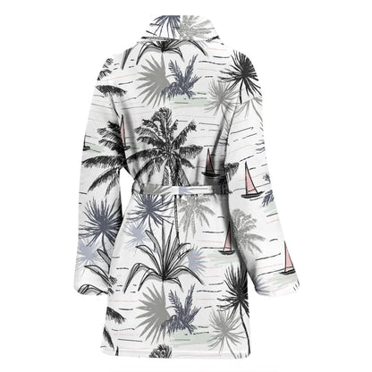 Pacific island Pattern Print Design A04 Women Bathrobe