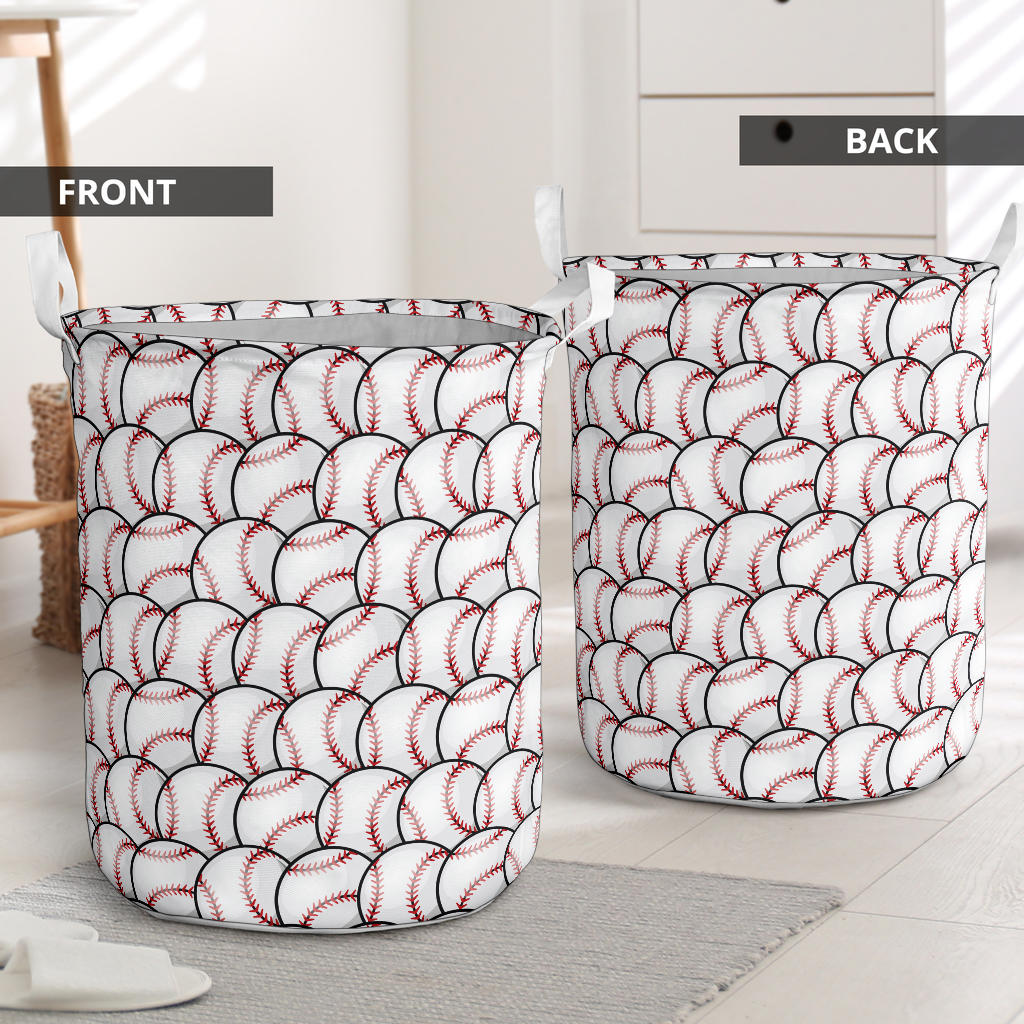 Baseball Pattern Laundry Basket