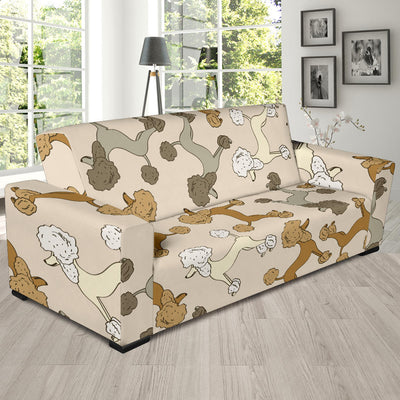 Poodle Pattern Print Design A01 Sofa Slipcover