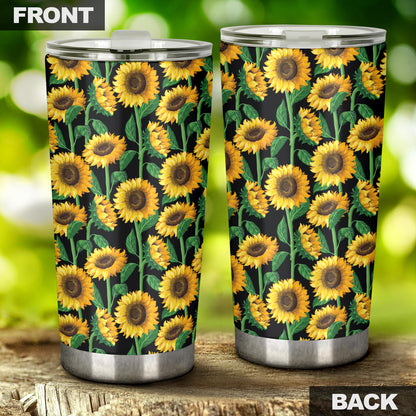 Sunflower Realistic Print Pattern Tumbler