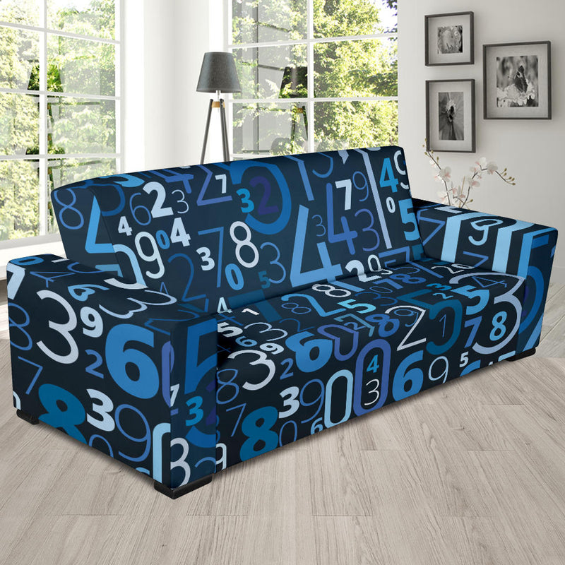 Number Pattern Print Design A02 Sofa Slipcover