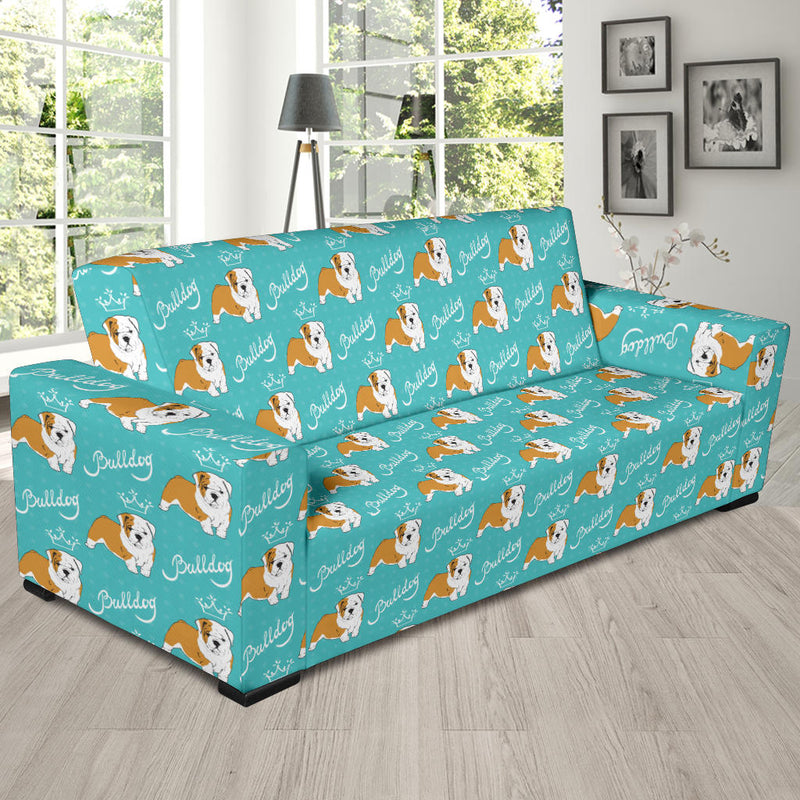 Bulldogs Pattern Print Design 05 Sofa Slipcover