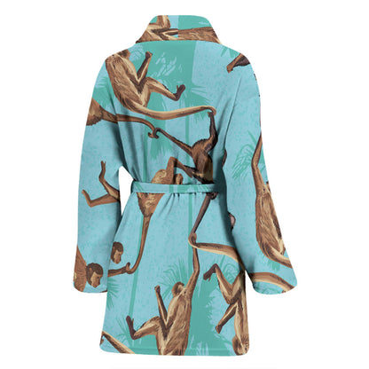 Monkey Pattern Print Design 04 Women Bathrobe