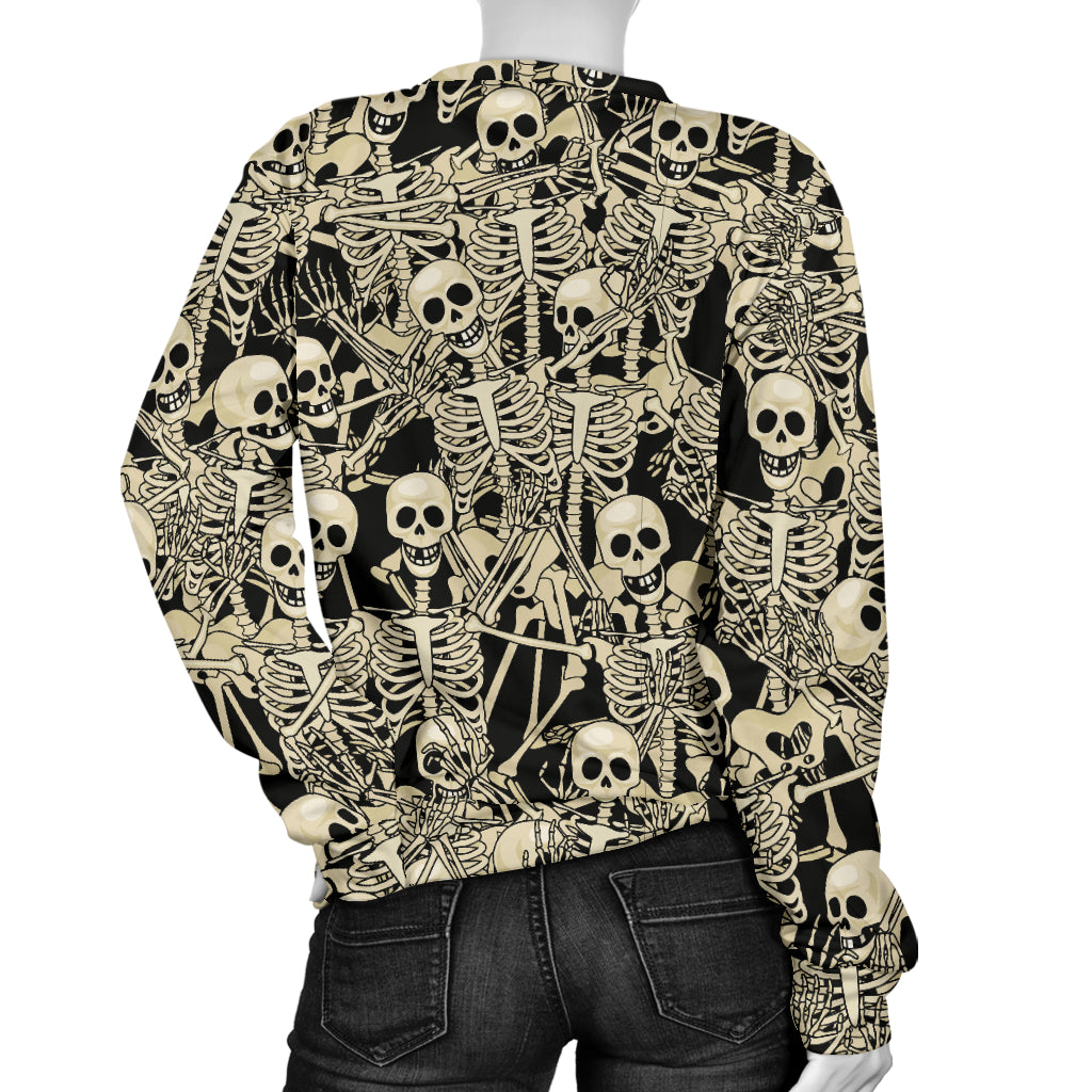 Skeleton Design Print Women Long Sleeve Sweatshirt